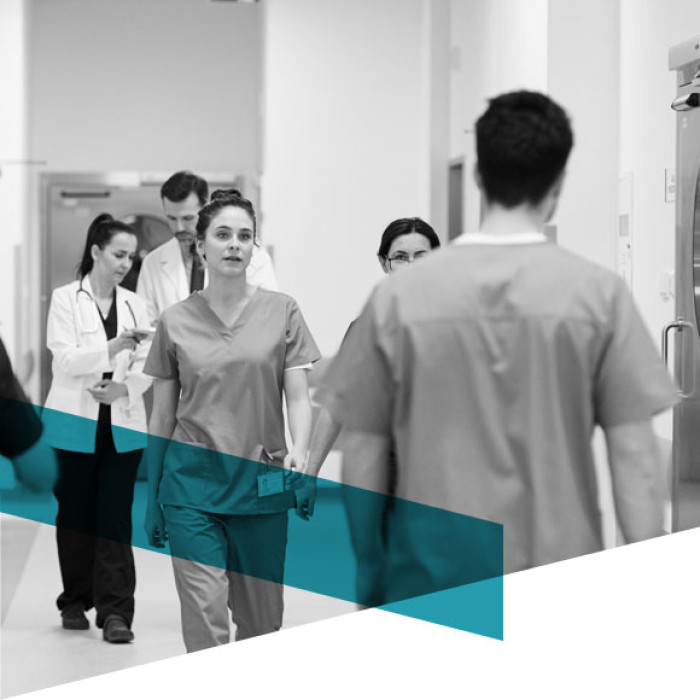 ED page content image Doctors walking on corridor